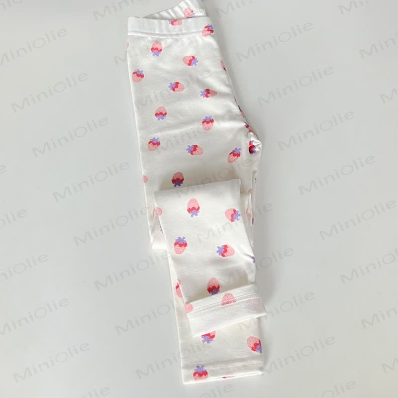 Toddler Kid Girl Leggings - White Strawberry - 14Y - image 6