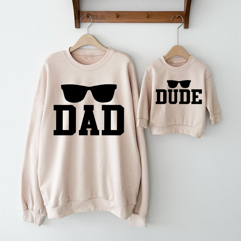 DAD/DUDE Beige Family Sweatshirt - Beige - Adult Sweatshirt: XL - image 1