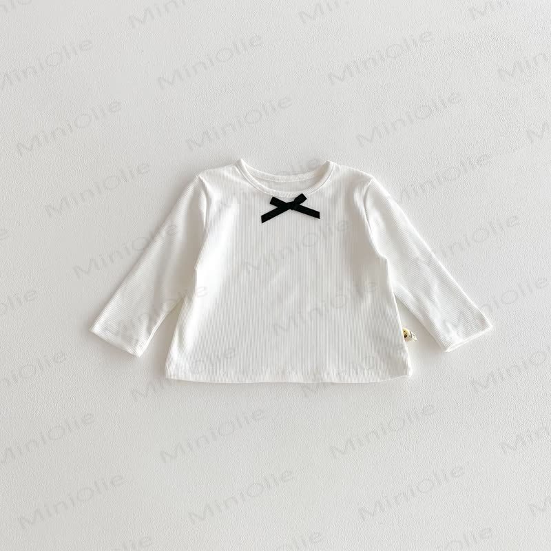 Baby Girl Bow Simple Base Layer T-Shirt - White - 2-3T - image 14