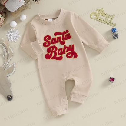 SANTA BABY MERRY MINI Baby Slogan Romper - image 3