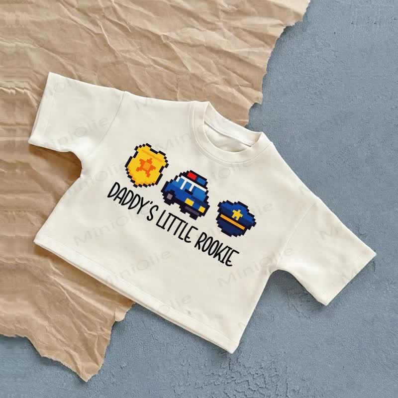 DADDY'S LITTLE ROOKIE Baby White Summer Casual T-Shirt - White - 2-3T - image 1