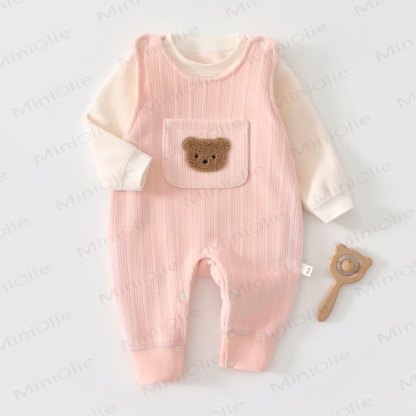 Baby Bear Overalls and Top Set - Pink - 18-24M - image 4