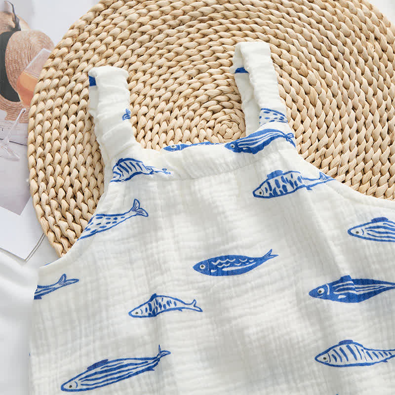 Baby Fish Beige Strap Romper with Hat - image 4
