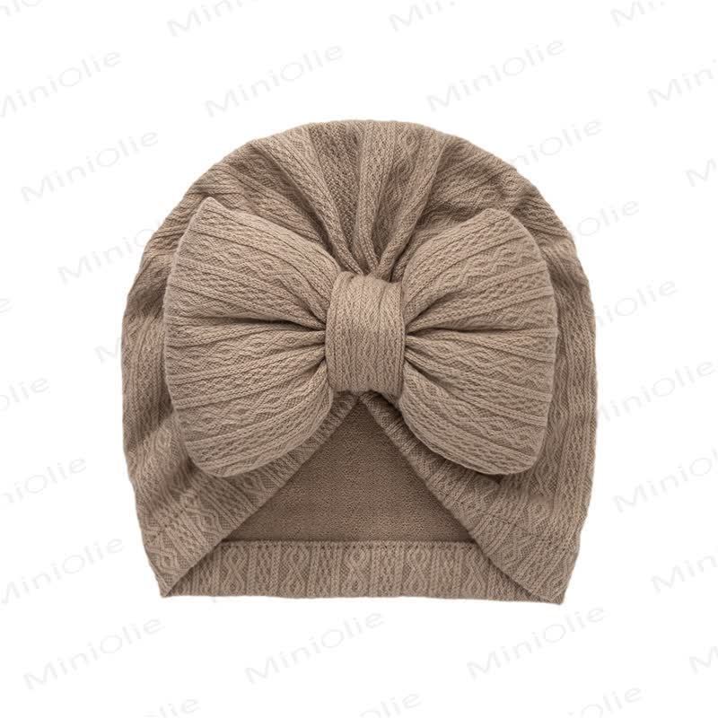 Baby Newborn Bow Protector Hat - Coffee - image 8