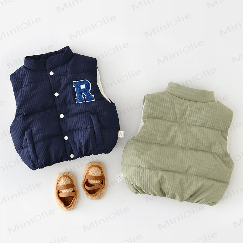 R Baby Toddler Letter Cotton Padded Vest - image 3 - image 4