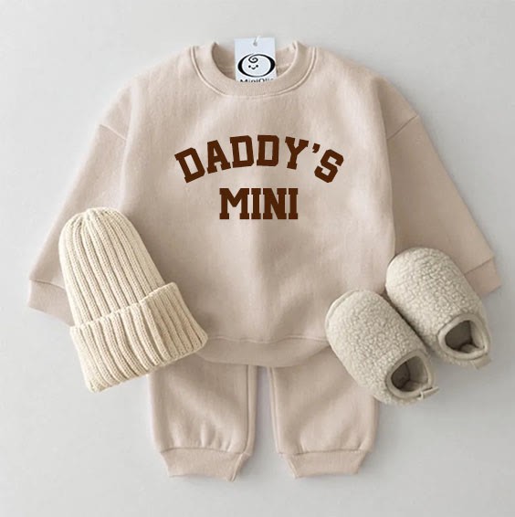 DADDY'S MINI Baby Sweatshirt and Pants Set - Apricot - 2-3T - image 1
