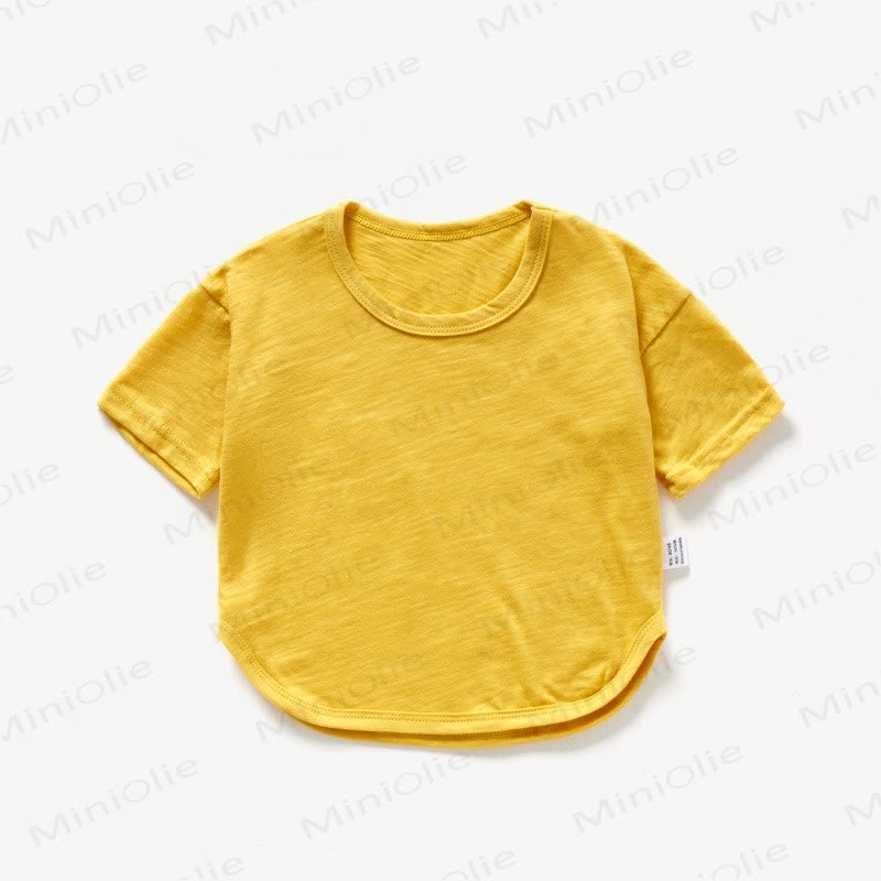 Baby Toddler Solid Color Summer T-shirt - Yellow - 4-5T - image 6