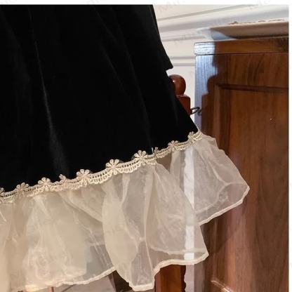 Toddler Girl Beading Lace Black Dress  - image 5