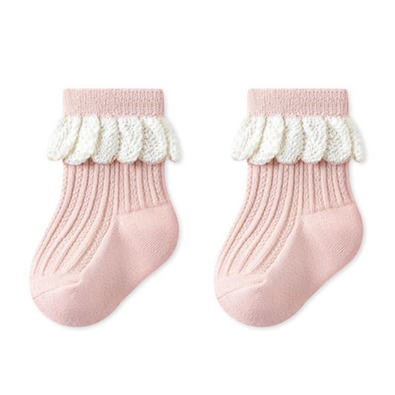 Baby Toddler Girl Lace Socks - Pink - 3-5T - image 6