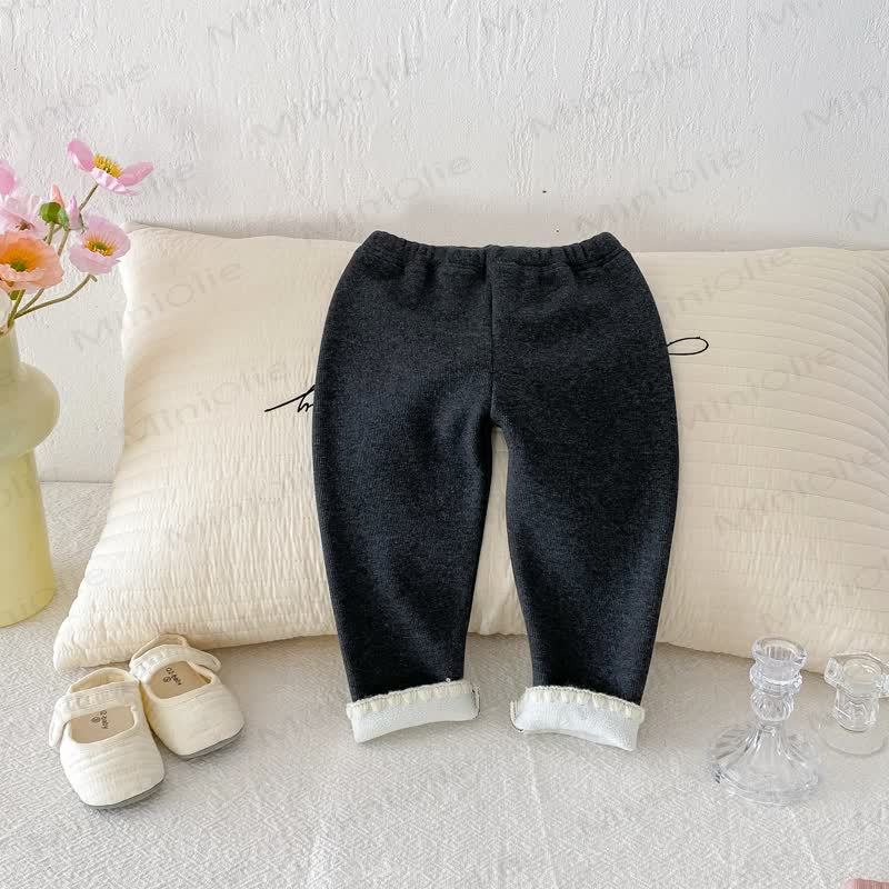 Baby Toddler Girl Knit Lace Fleece Lined Leggings - image 13