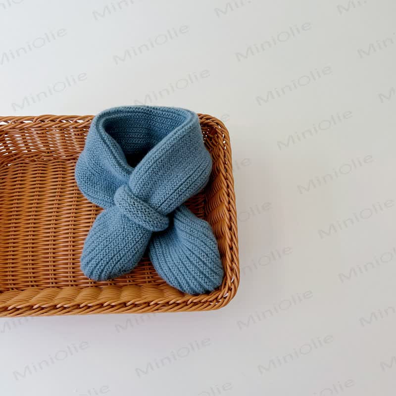 Baby Toddler Solid Color Knitted Scarf - Blue - 6M-5T - image 11