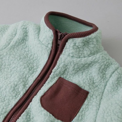 Baby Contrast Color Fleece Romper - image 9