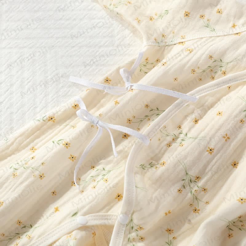 Baby Girl Orchid Daisy Beige Kimono Romper - image 8