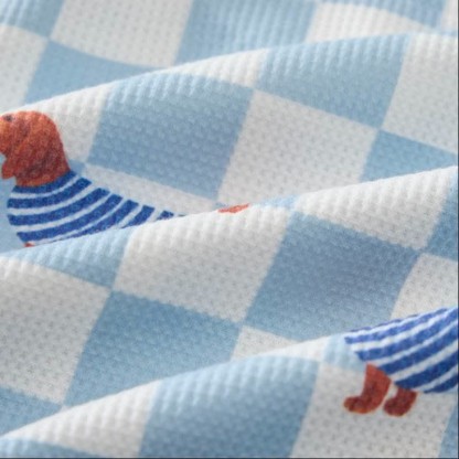Baby Dachshund Checkered Print Waffle 2-piece Set - image 9