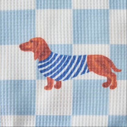 Baby Dachshund Checkered Print Waffle 2-piece Set - image 5