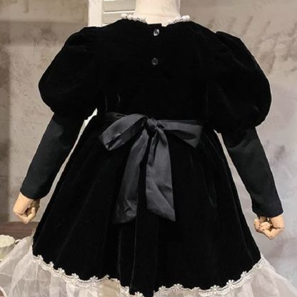 Toddler Girl Beading Lace Black Dress  - image 3