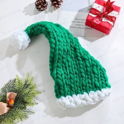 Baby Lovely Knitted Christmas Beanie - Green and White - Adult - image 8