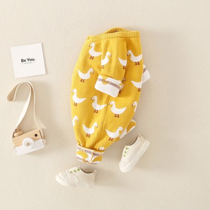 Baby Knitted Goose Yellow Romper - image 2