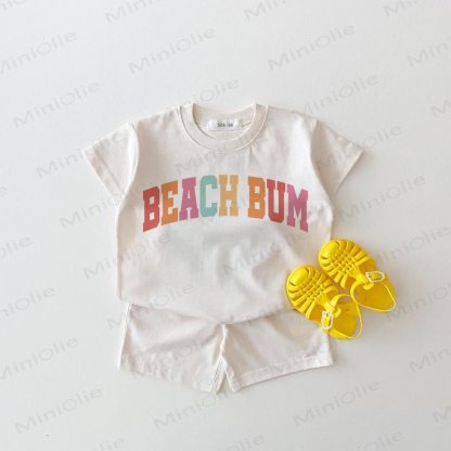 BEACH BUM Baby Tee and Shorts 2-piece Set - White - 18-24M - image 1