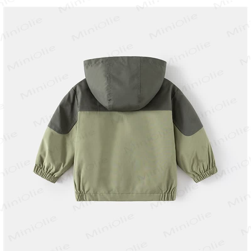 Kid Boy Contrast Color Hooded Jacket - image 10