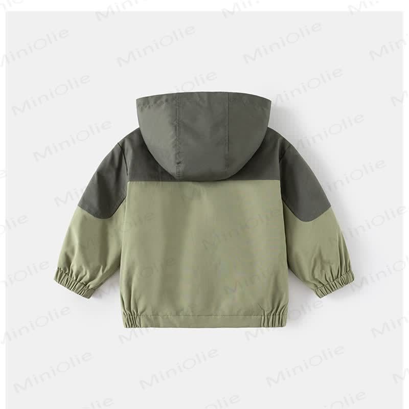 Kid Boy Contrast Color Hooded Jacket - image 10