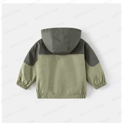 Kid Boy Contrast Color Hooded Jacket - image 10