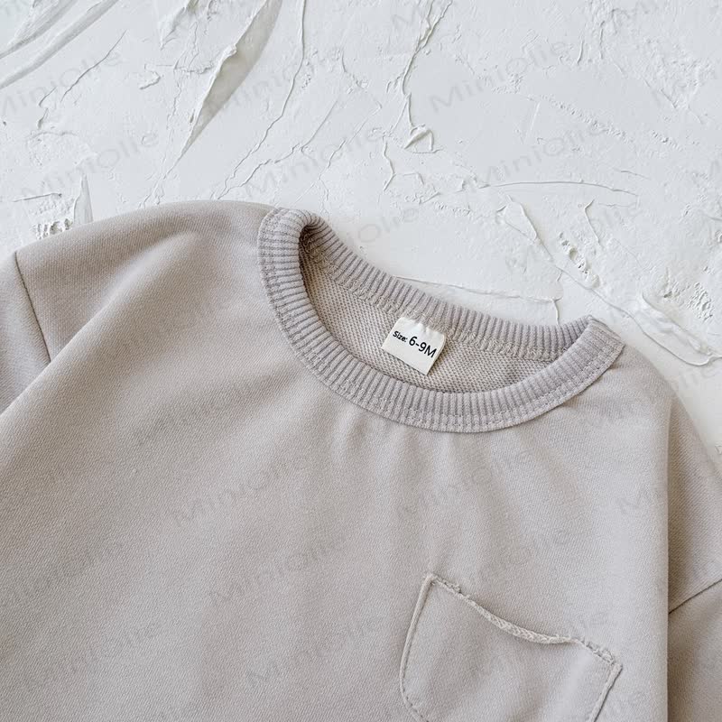 Baby Girl Solid Color 2-piece Sweatshirt Set - image 18