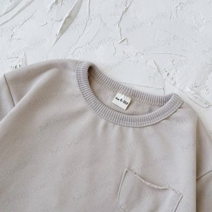 Baby Girl Solid Color 2-piece Sweatshirt Set - image 18