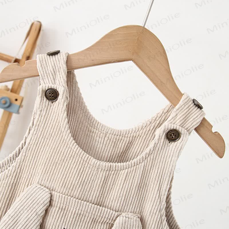 Baby Toddler Doggy Ear Cord Fleece Lined Overalls - image 8