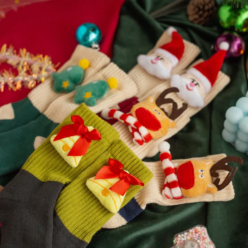 Baby Christmas 3D Doll Warm Floor Socks - image 2