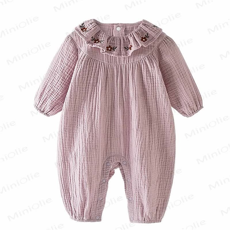 Baby Floral Collar Purple Romper - image 5