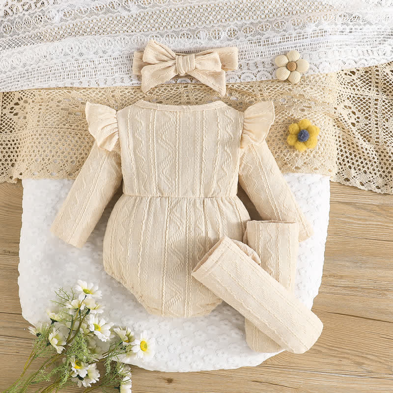 Baby Flower Bodysuit Headband Socks - image 21