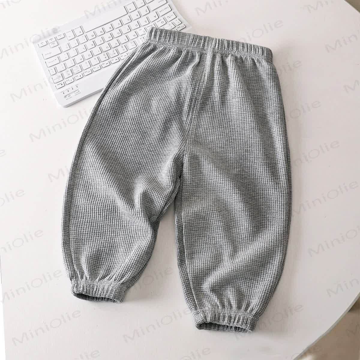 Baby Toddler Waffle Solid Color Pants - Gray - 6-7T - image 10