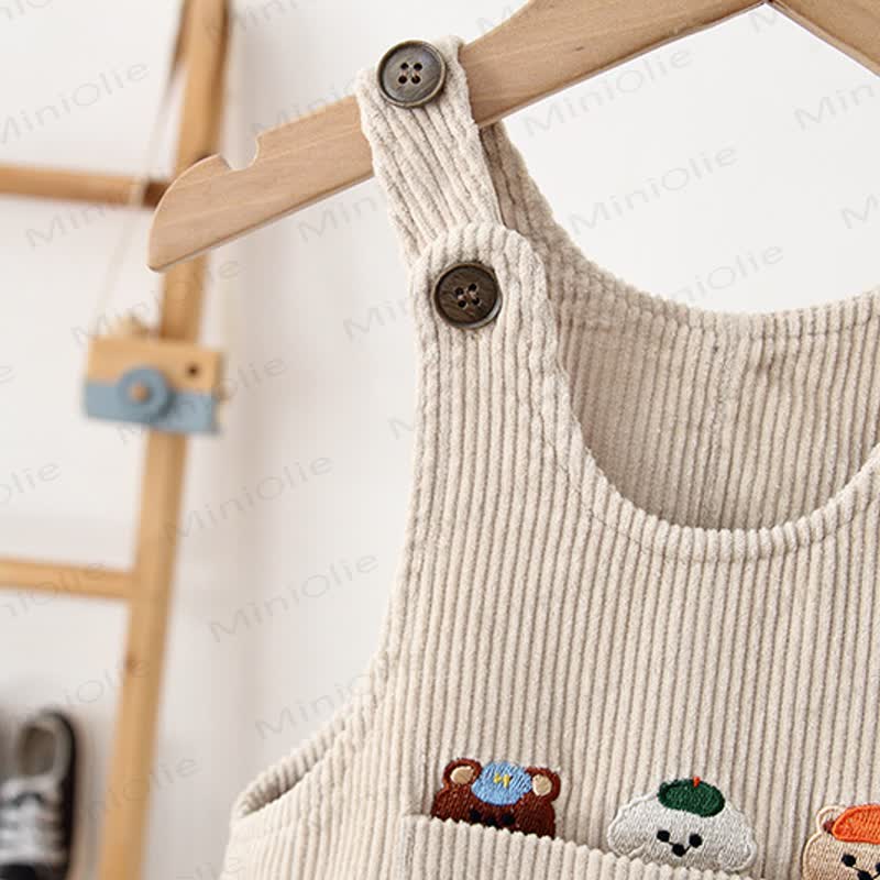Baby Toddler Animal Corduroy Fleece Lined Overalls - image 7