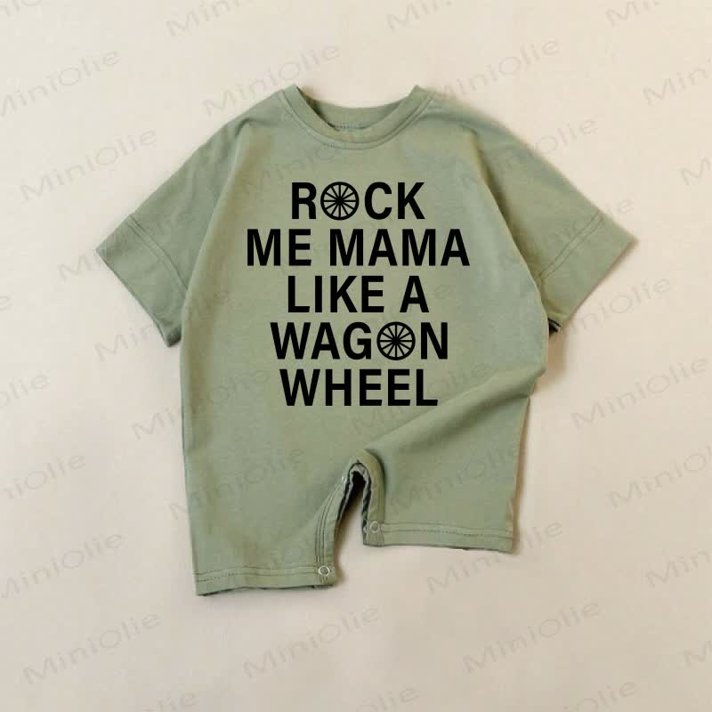 ROCK ME MAMA LIKE A WAGON WHEEL Baby Green Romper - Green - 18-24M - image 1