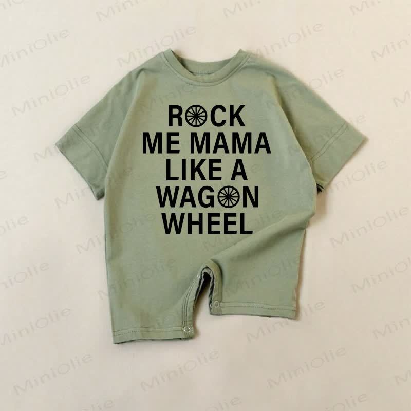 ROCK ME MAMA LIKE A WAGON WHEEL Baby Green Romper - Green - 18-24M - image 1