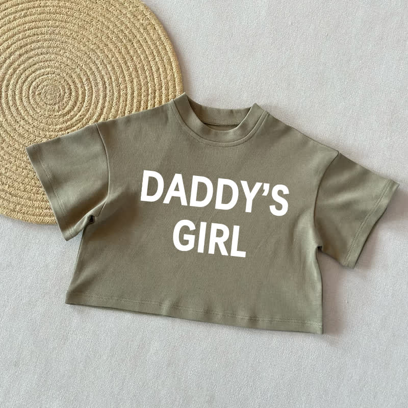 DADDY'S GIRL Baby Slogan Summer Casual T-Shirt - Grey Green - 2-3T - image 4