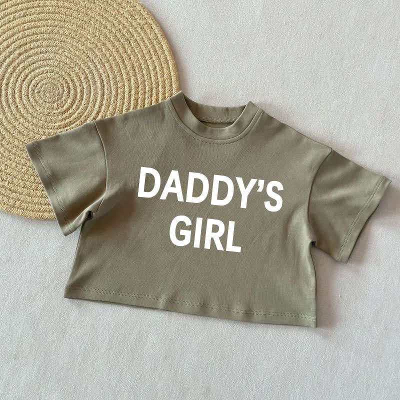 DADDY'S GIRL Baby Slogan Summer Casual T-Shirt - Grey Green - 2-3T - image 4
