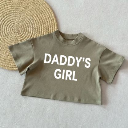 DADDY'S GIRL Baby Slogan Summer Casual T-Shirt - Grey Green - 2-3T - image 4
