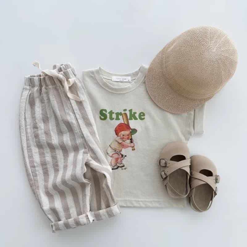 Baby Striped Drawstring Casual Pants - image 3