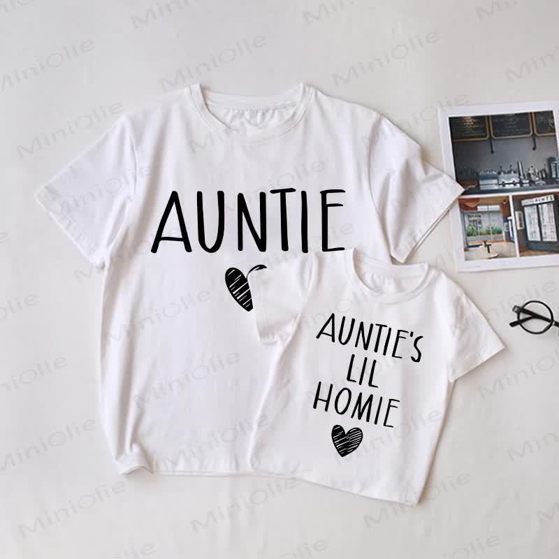 AUNTIE/LIL HOMIE Baby White Family Matching T-shirt - White - Adult T-Shirt: XL - image 1