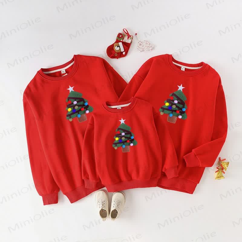 Family Matching Christmas Tree Sweatshirt - Red - Adult:2XL - image 1