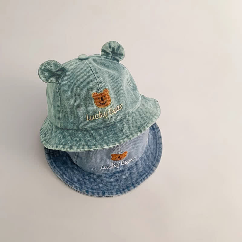 LUCKY BEAR Baby Denim Bear Bucket Hat - image 3