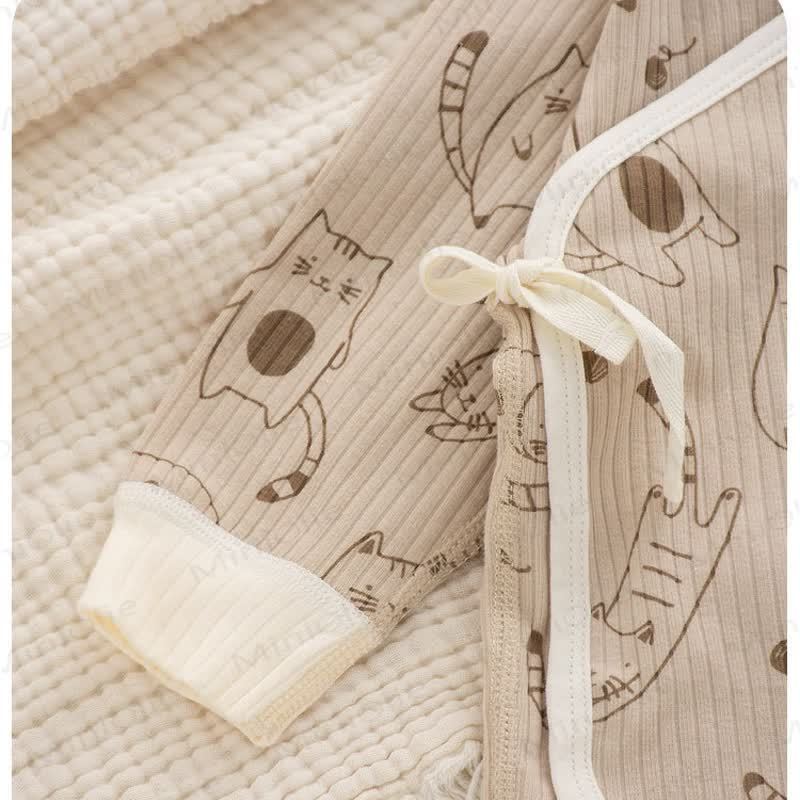 Baby Newborn Cat Ribbed Kimono Bodysuit - image 5