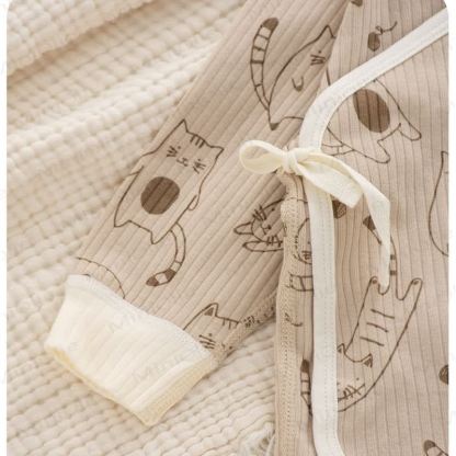 Baby Newborn Cat Ribbed Kimono Bodysuit - image 5