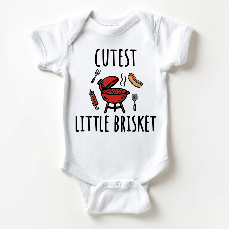 CUTEST LITTLE BRISKET Baby Slogan White Bodysuit - White - 18-24M - image 1