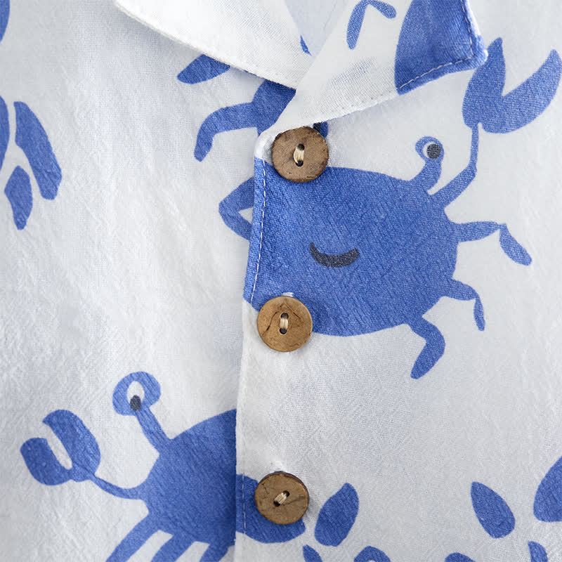 Baby Toddler Crab White Shirt and Shorts 2-piece Set - image 5