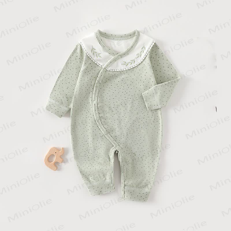 Baby Dot Moon Embroidered Romper - Green - 18-24M - image 3