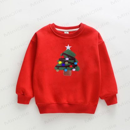 Family Matching Christmas Tree Sweatshirt - Red - 7-9T - image 5