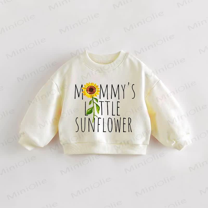 MOMMY'S LITTLE SUNFLOWER Baby Toddler Sunflower Print Sweatshirt - Cream - 3-5T - image 1